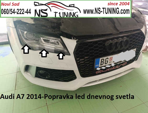 audi a7 2012 2013 2014 xenon far led dnevno svetlo ne radi reparacija novi sad ns tuning